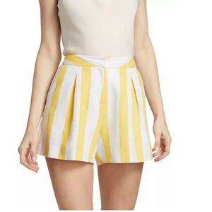 L’Agence VITTORIA WOMENS STRIPED PLEATED FLAT FRONT IN WHITE